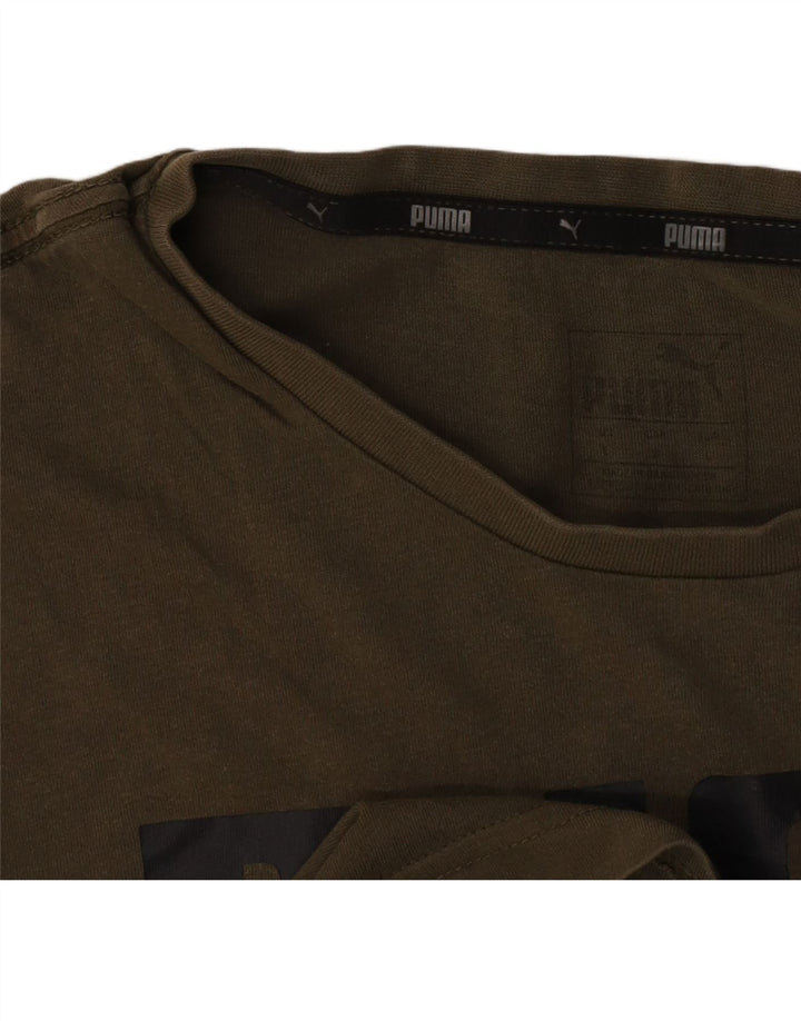 Puma Herre Grafisk T-Shirt Top Stor Khaki