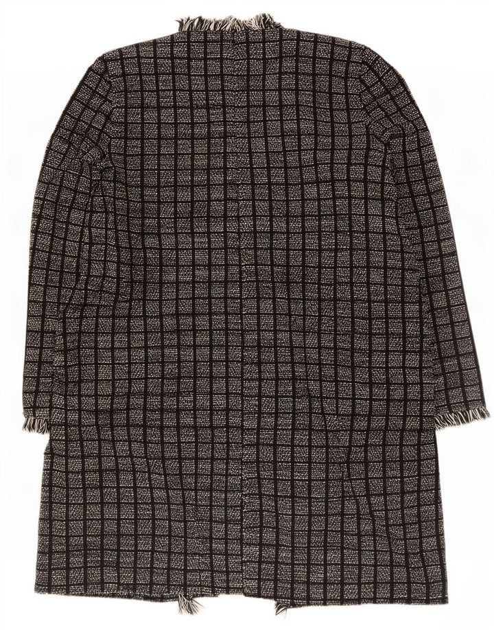 Zara Womens Open Overcoat UK 14 Medium Black Ternet Bomuld
