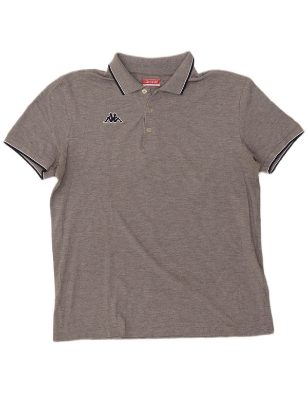 KAPPA Mens Polo Shirt 2XL Grey Flecked Cotton