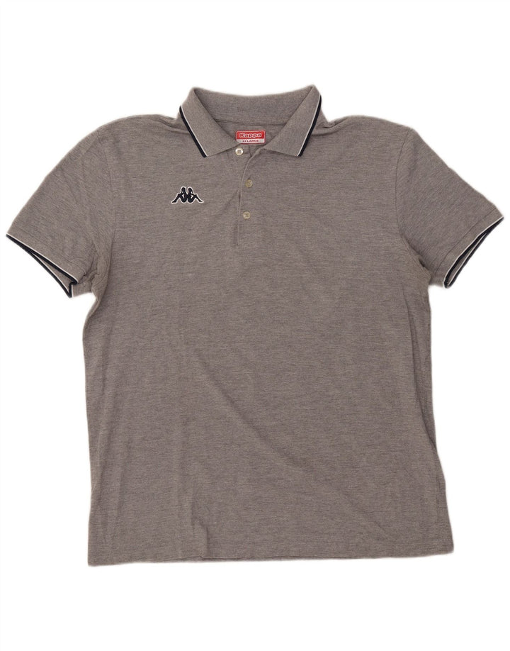 KAPPA Poloskjorte til mænd 2XL Grå Flecked Bomuld