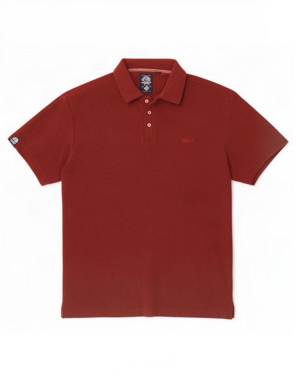 Superdry Mens Polo Shirt XL Maroon Cotton