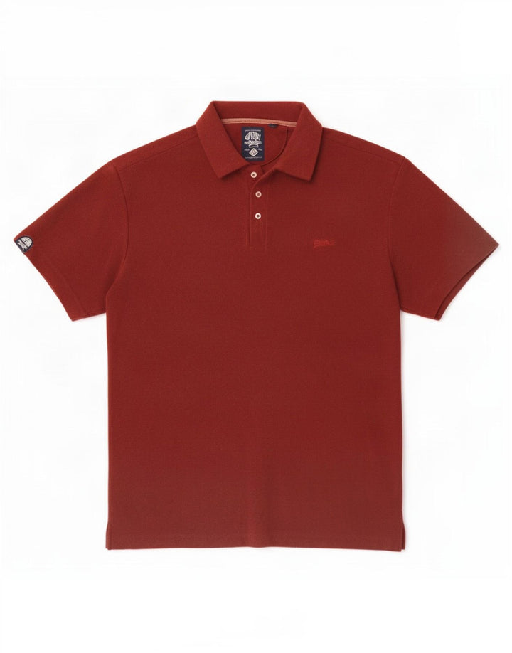 Superdry herre poloshirt XL rødbrun bomuld