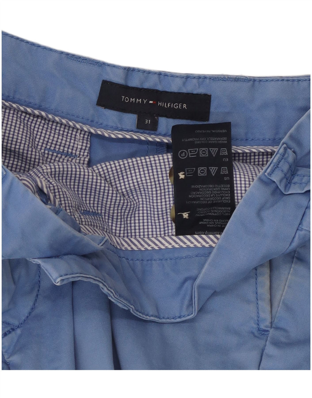 Tommy Hilfiger Herre Chino Shorts W31 Medium Blue Bomuld