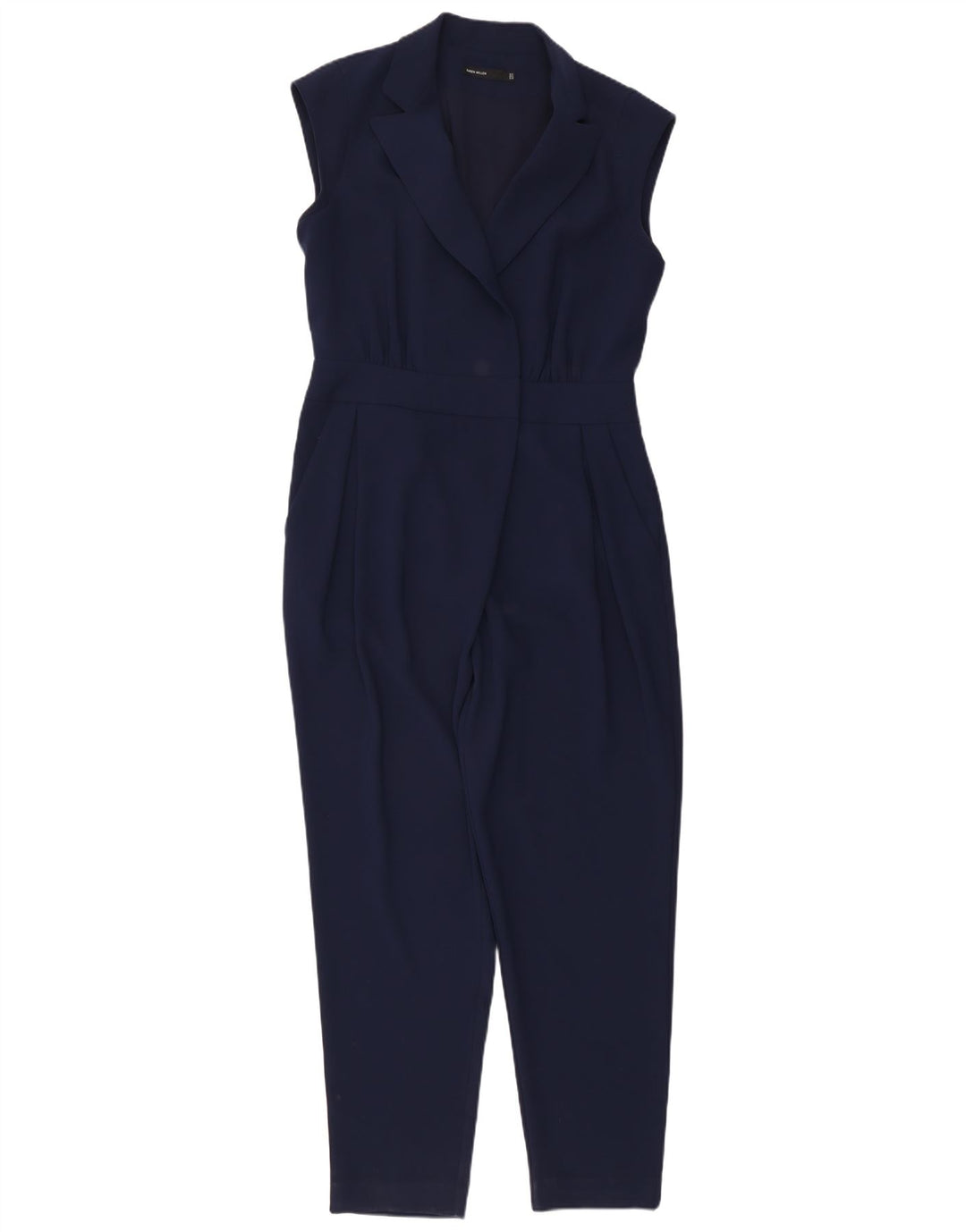 KAREN MILLEN Dame ærmeløs Jumpsuit UK 14 Large Navy Blue Polyester