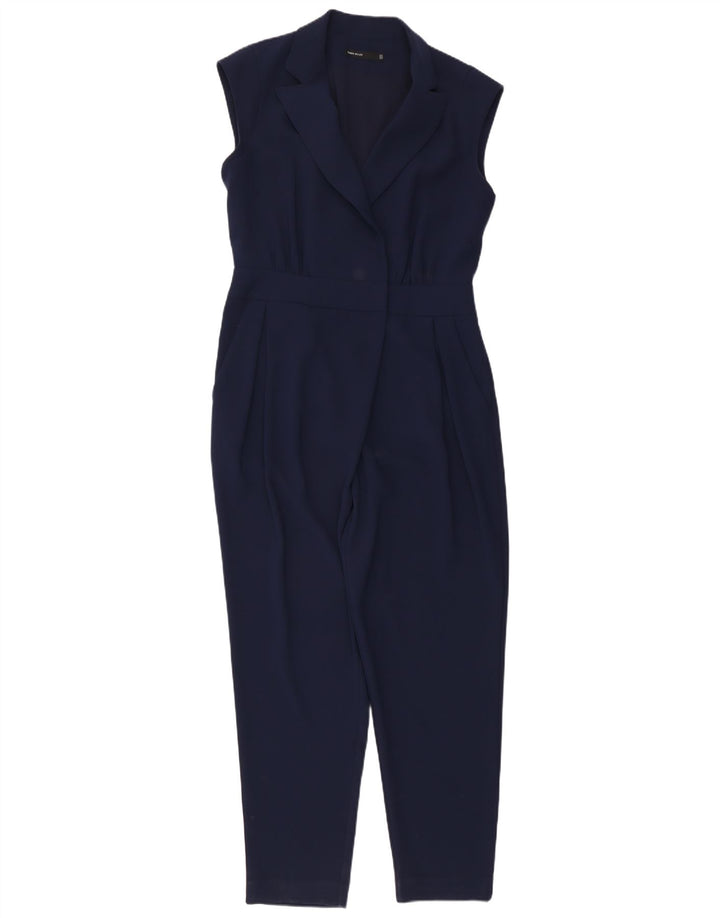 KAREN MILLEN Dame ærmeløs Jumpsuit UK 14 Large Navy Blue Polyester