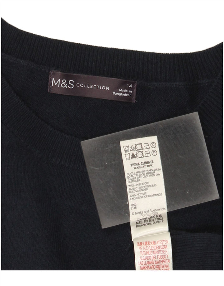 Marks & Spencer Dame Boat Neck Jumper Sweater UK 14 Large Multicolor