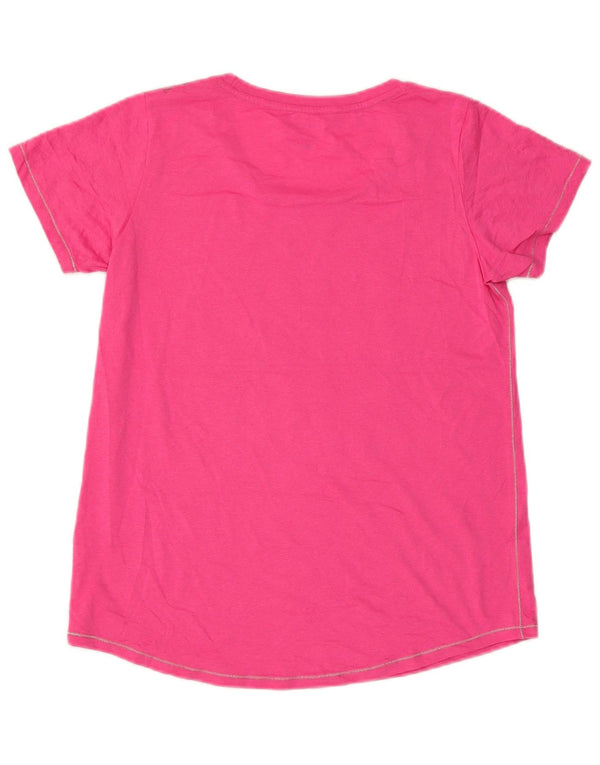 Champion Womens Graphic T-Shirt Top UK 14 Large Pink Polyester