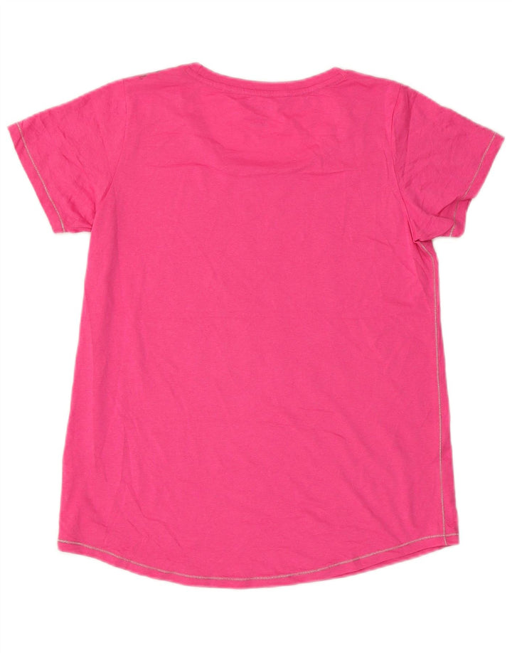 Champion Dame Grafisk T-Shirt Top UK 14 Large Pink Polyester