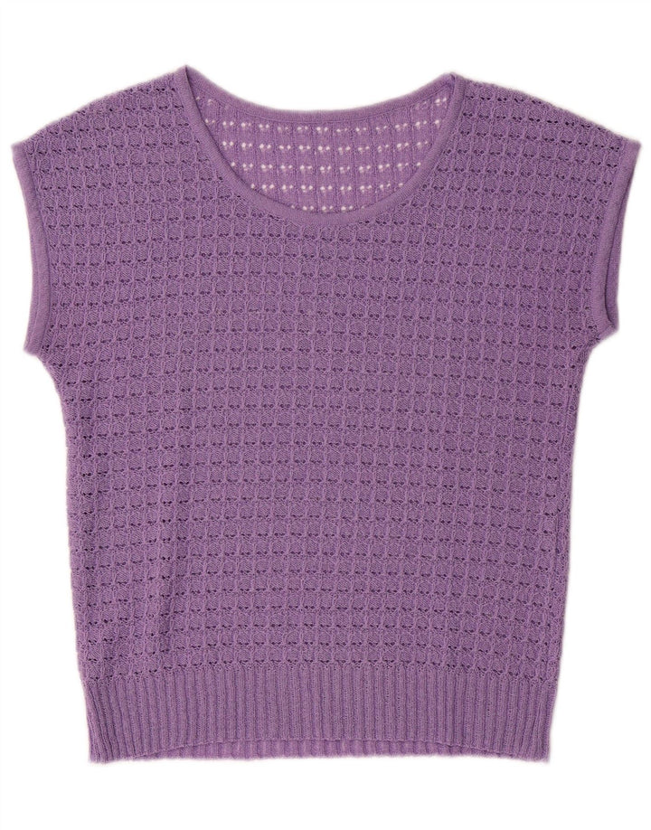 VINTAGE Dame Vest Tank Top UK 14 Medium Purple