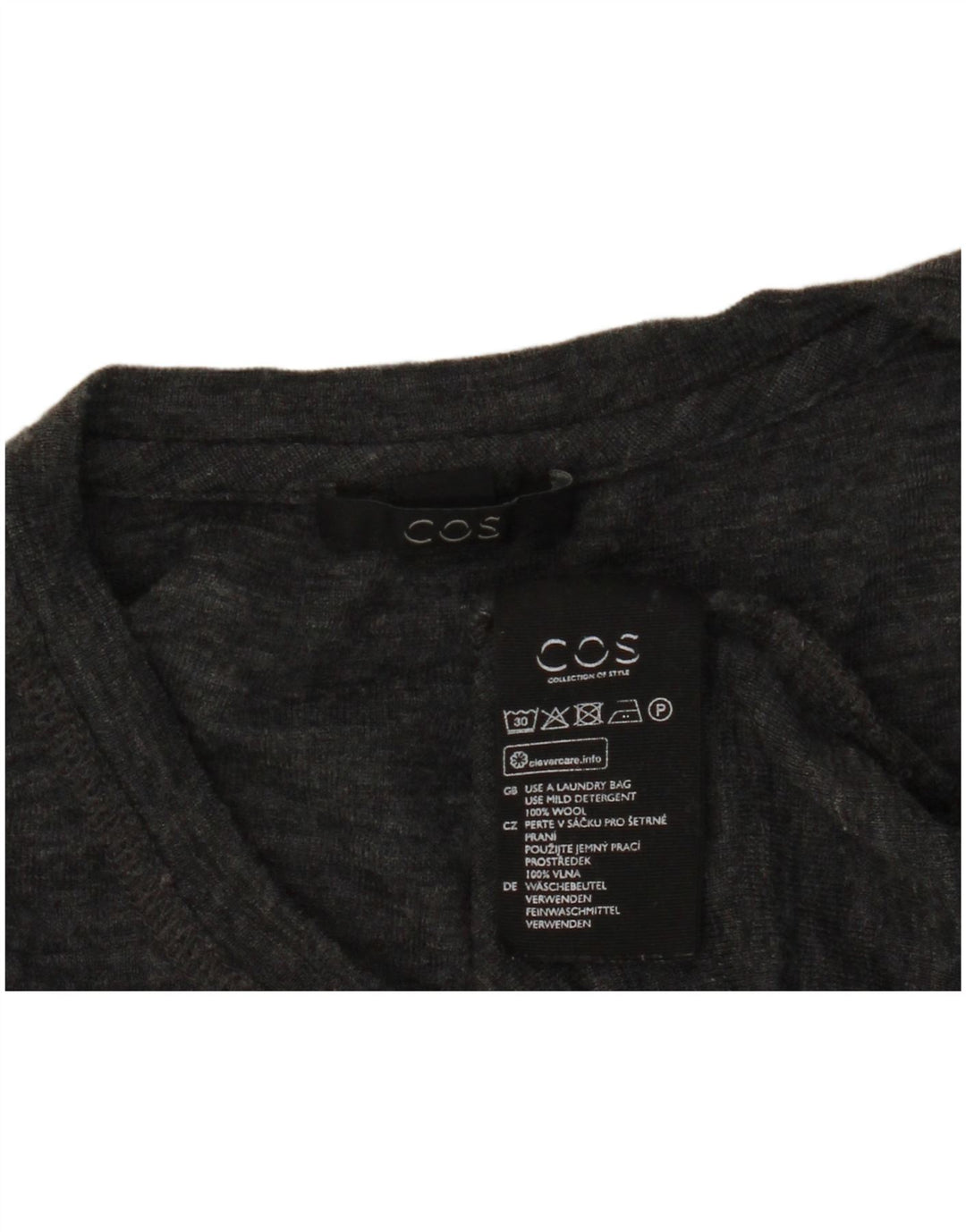 Cos Dame sweater med rund hals DK 14 Stor grå uld