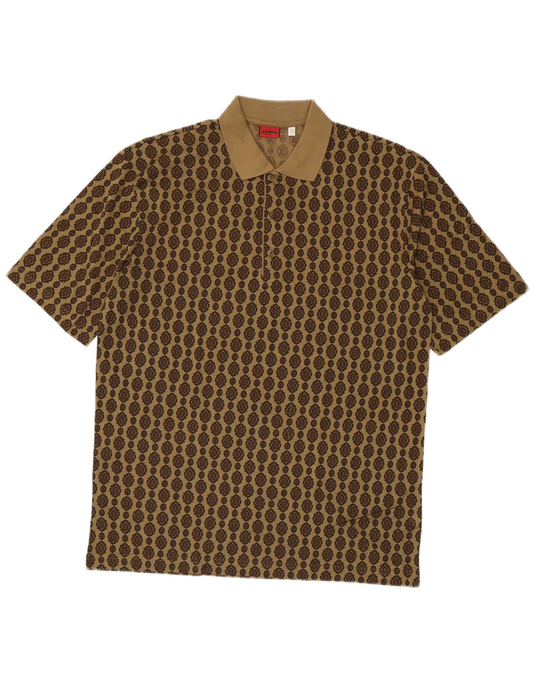 Rodrigo Herre Polo Shirt IT 50 Medium Khaki Geometrisk Bomuld