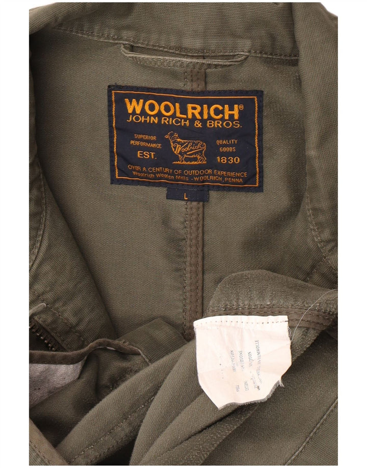 Woolrich Herre Military Jacket UK 40 Large Khaki Cotton