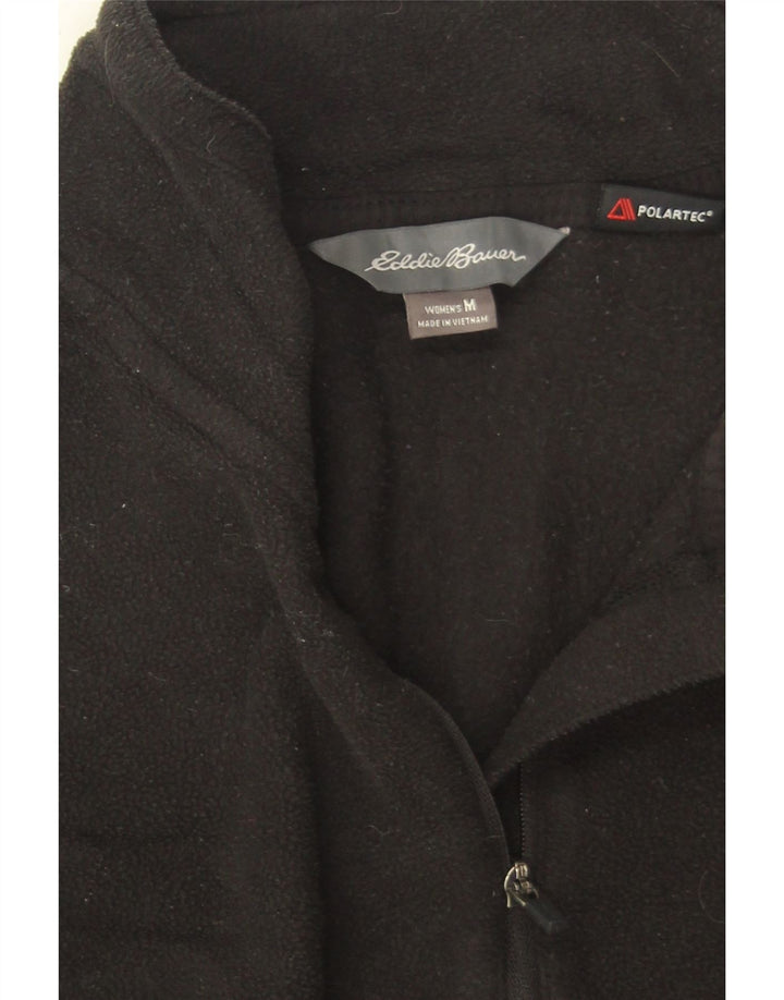 EDDIE BAUER Womens Zip Neck Fleece Jumper UK 14 Medium Black Polyester Vintage Eddie Bauer and Second-Hand Eddie Bauer from Messina Hembry 