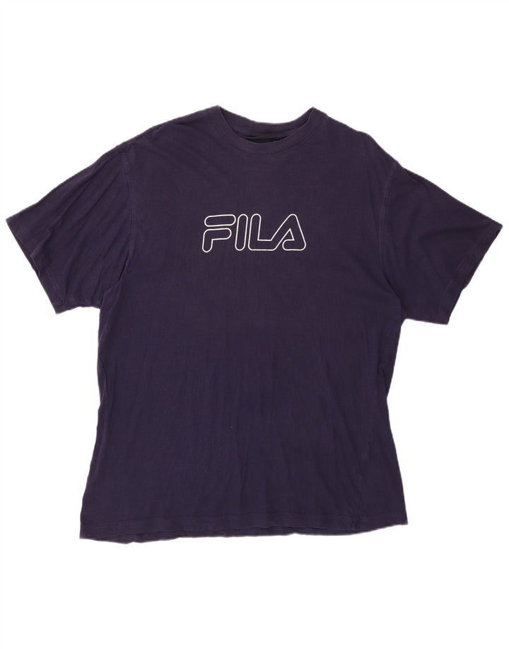 FILA Herre grafisk T-shirt top XL marineblå