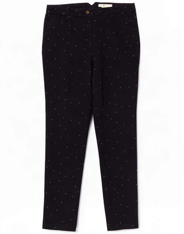 Boden Womens Tapered Chino Trousers UK 8 Small W27 L28 Navy Blue Spotted