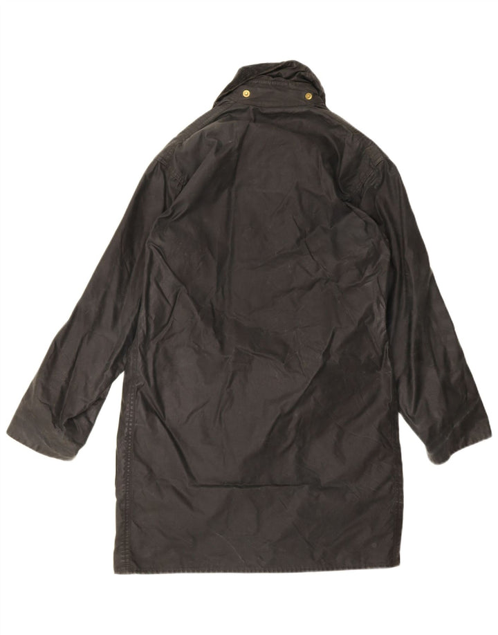 Barbour Herre Border Waxed Cotton Coat UK 36 Small Black