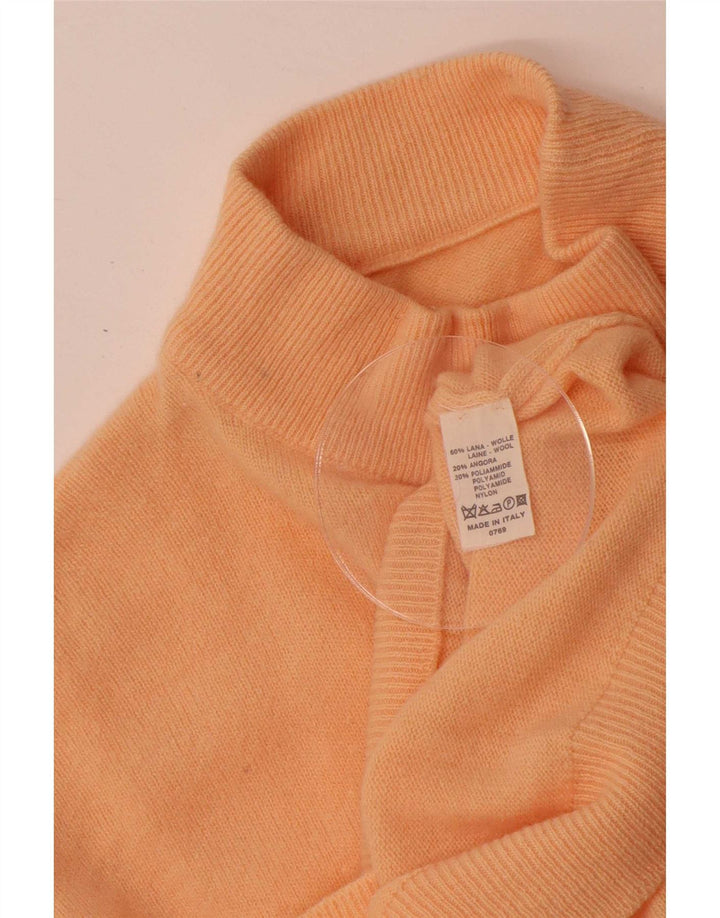 Vintage Dame Turtle Neck Sweater IT 44 Medium Orange Uld