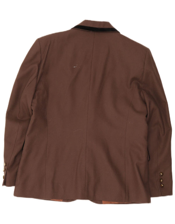 Dorene Dame 2 Button Blazer Jacket UK 18 XL Brun Ny Uld
