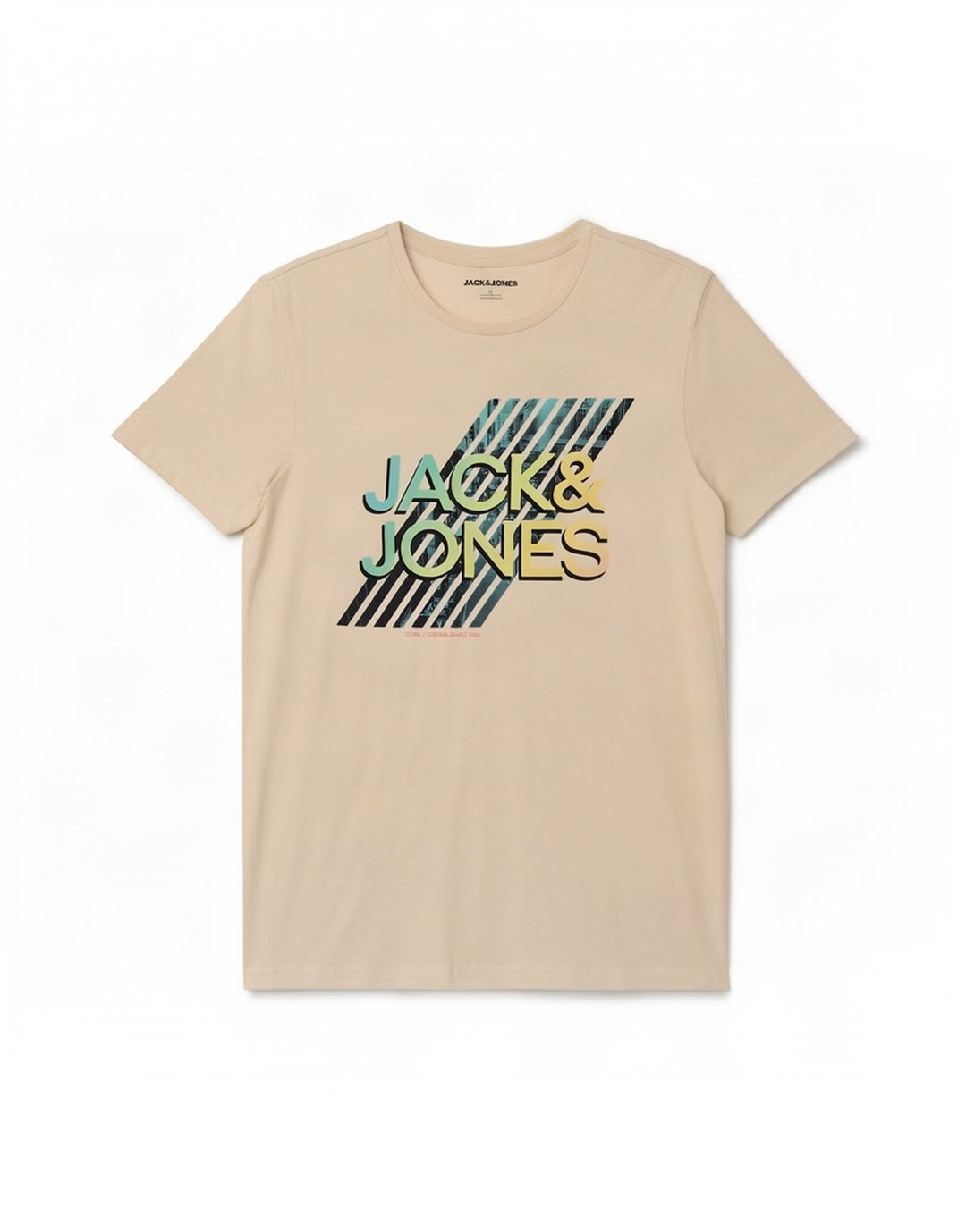 Jack & Jones Herre grafisk T-shirt Top Medium Hvid Bomuld