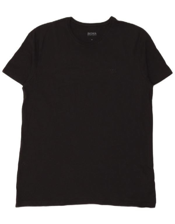 HUGO BOSS Herre T-Shirt Top Medium Sort Bomuld
