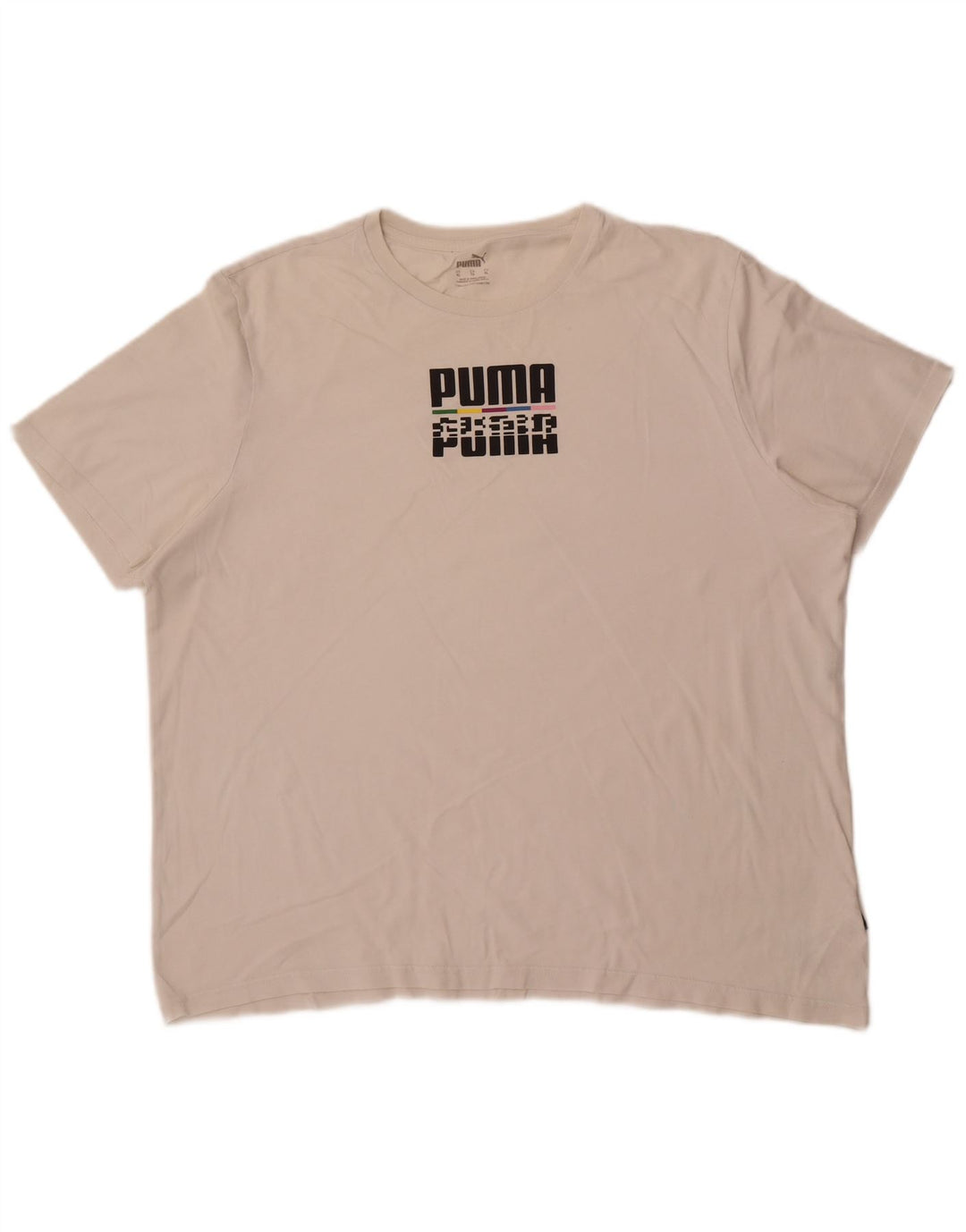 Puma Herre Grafisk T-Shirt Top XL Hvid Bomuld