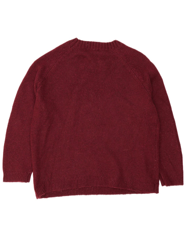 Marks & Spencer Herre Jumper Sweater med rund hals Stor Bourgogne akryl