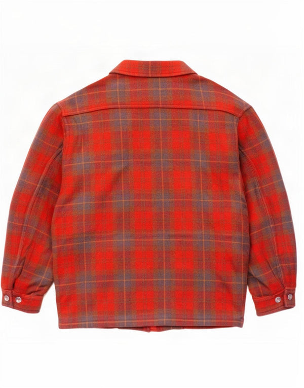 Think Pink Mens Windbreaker Coat IT 48 Medium Red Check Wool