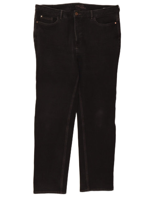 Marks & Spencer Dame Magic Straight Jeans UK 18 XL W36 L28 Sort Bomuld