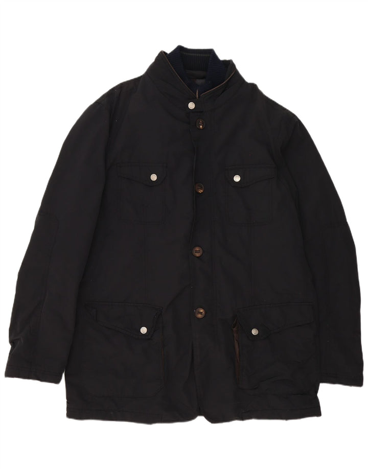Massimo Dutti Herre Windbreaker Coat UK 44 2XL Sort Polyester