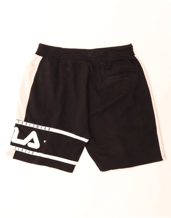 Fila Herre grafiske sportsshorts 2XL Sort Colourblock Bomuld