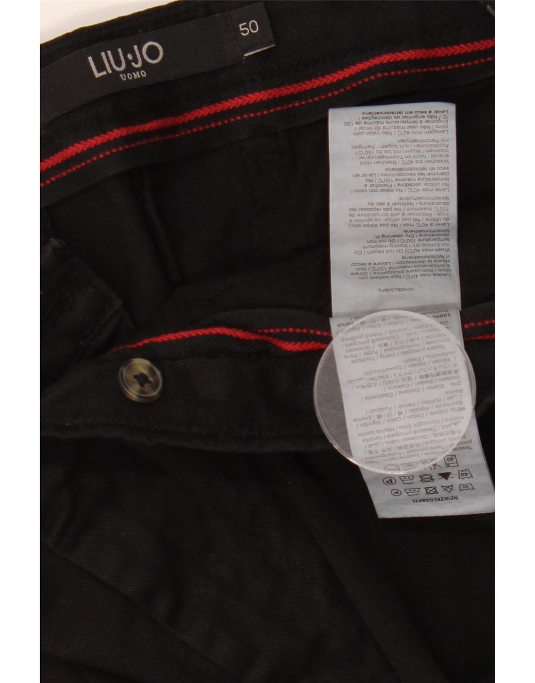 LIU JO Herre Uomo Slim Fit Chinobukser IT 50 Large W36 L32 Sort Bomuld