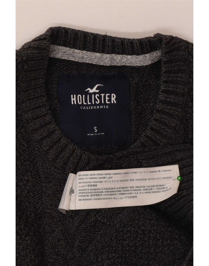 Hollister Herre trøje med rund hals, lille grå bomuld