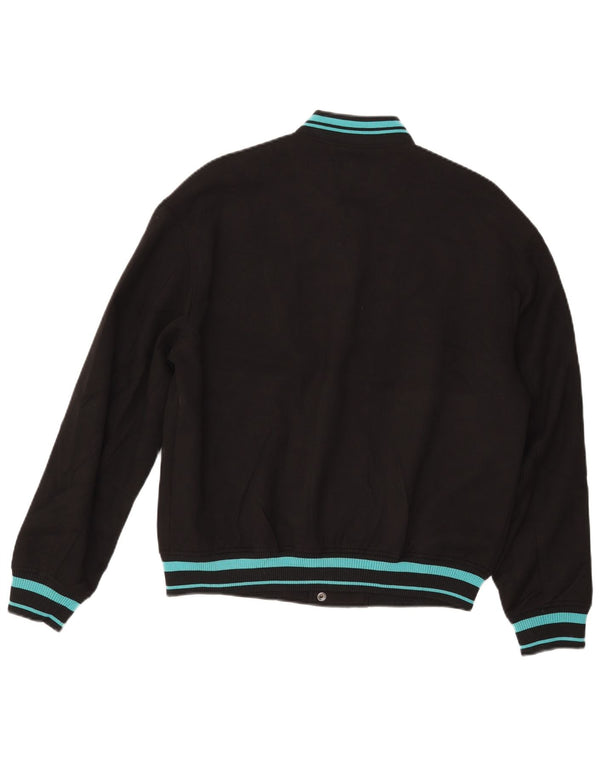 Zara Herre Graphic Varsity Jacket UK 38 Medium Black Polyester