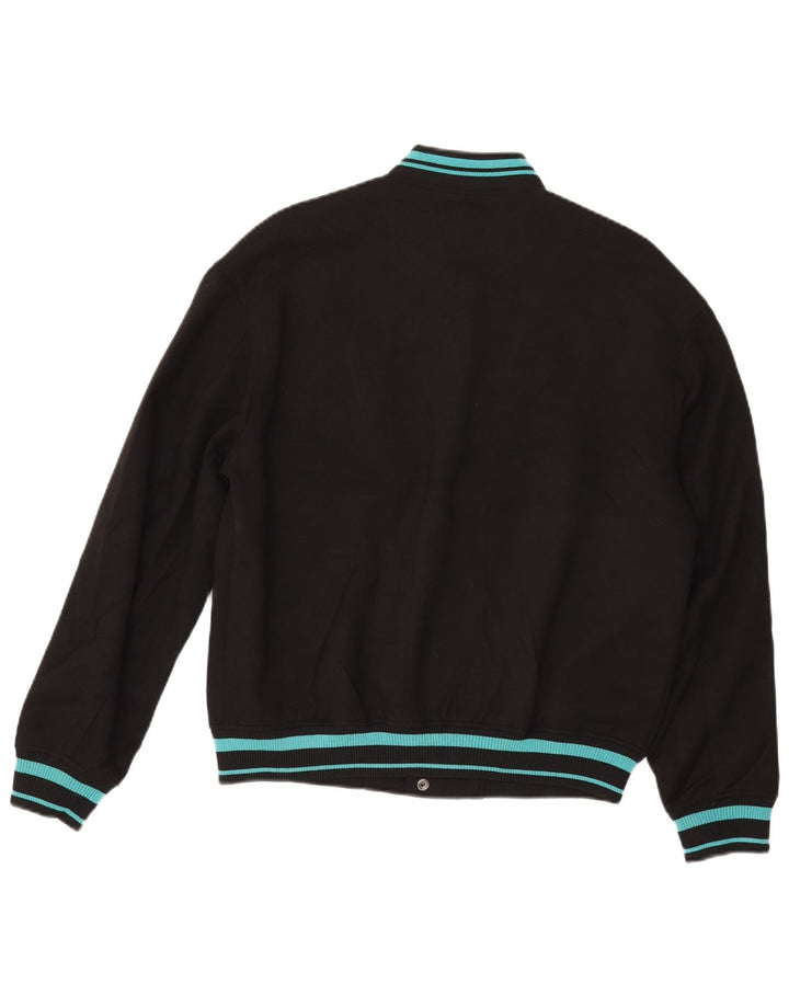 Zara Herre Graphic Varsity Jacket UK 38 Medium Black Polyester