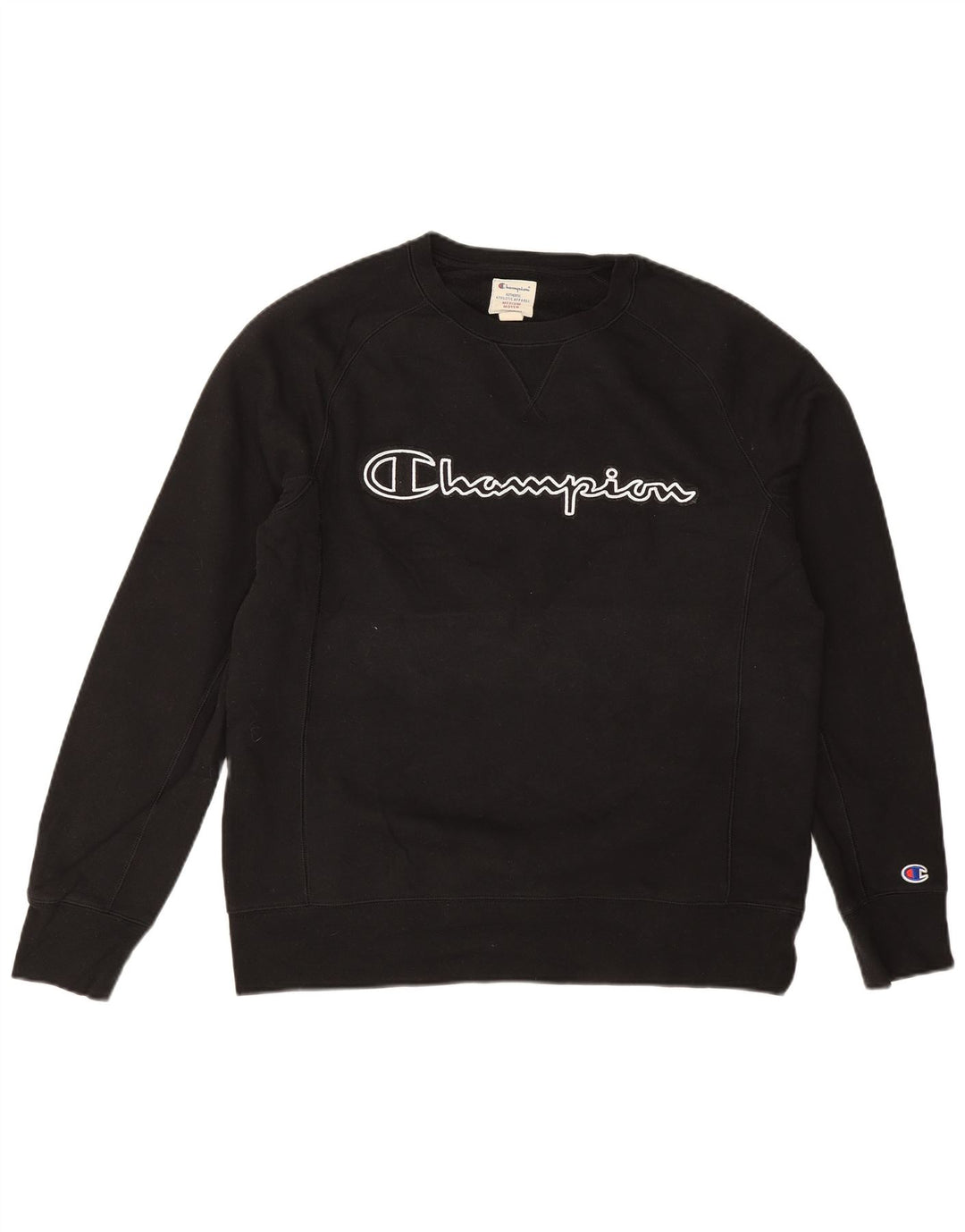 Champion Herre Grafisk Sweatshirt Jumper Medium Sort Bomuld