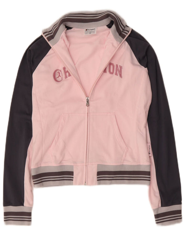 Champion Kvinders grafisk træningsdragt Topjakke UK 12 Medium Pink Colourblock