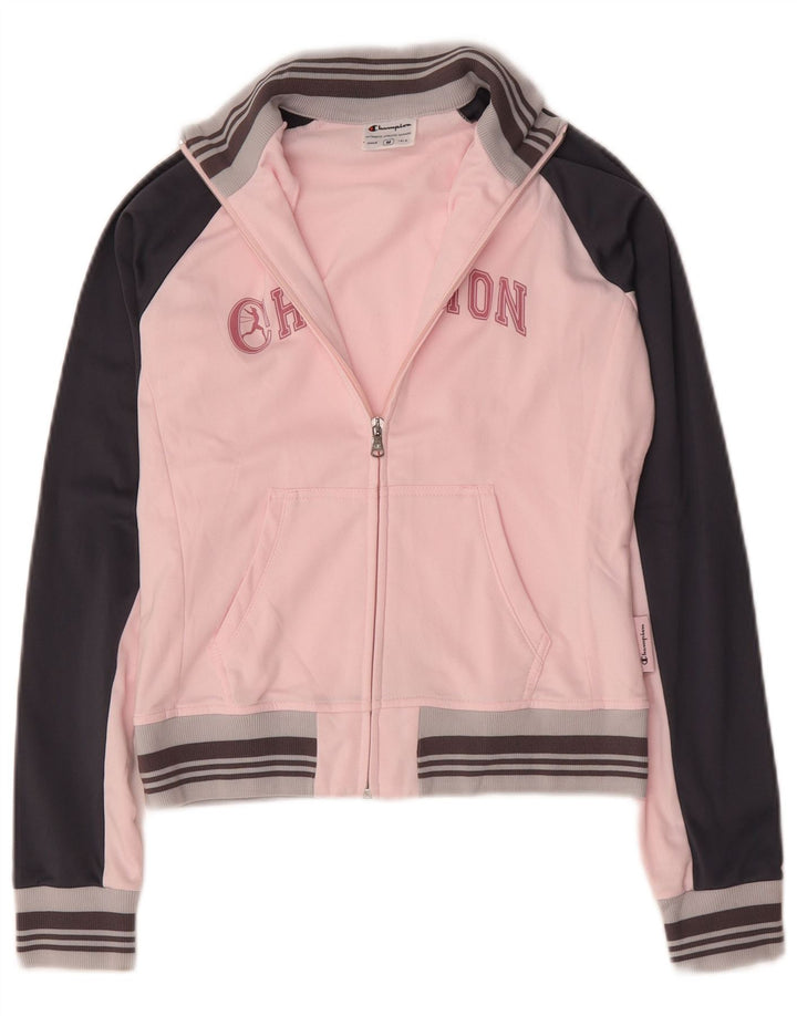 Champion Kvinders grafisk træningsdragt Topjakke UK 12 Medium Pink Colourblock