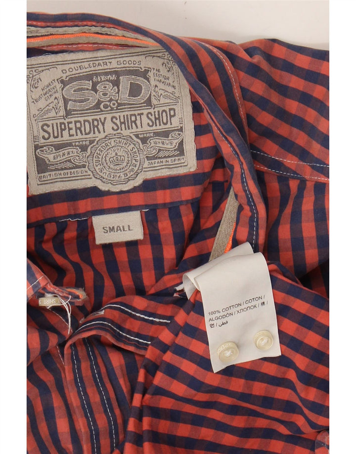 SUPERDRY Mens Shirt Small Red Check Cotton Vintage Superdry and Second-Hand Superdry from Messina Hembry 
