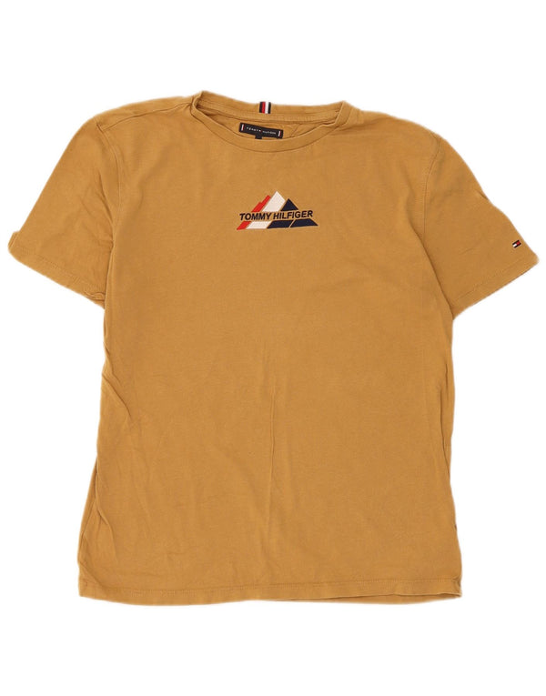 Tommy Hilfiger drenge grafisk t-shirt top 15-16 år gul bomuld
