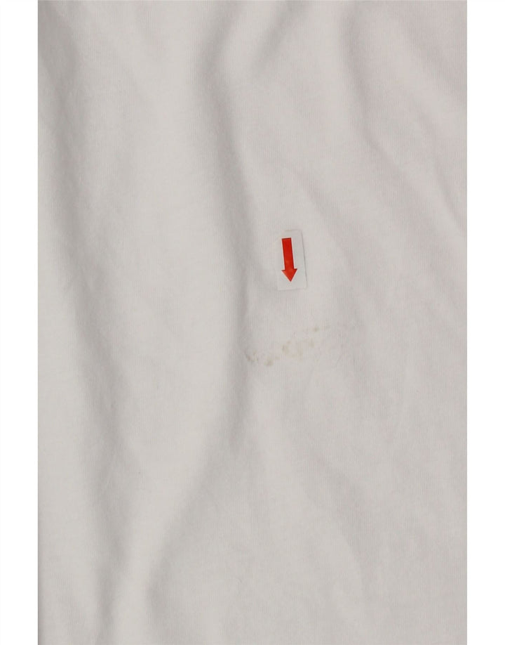 LEVI'S Womens Graphic T-Shirt Top UK 12 Medium White Cotton Vintage Levi's and Second-Hand Levi's from Messina Hembry 