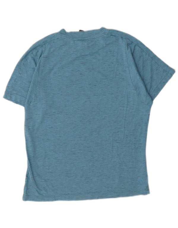 Adidas grafisk T-shirt top til kvinder DK 12/14 Medium Blue Flecked Polyester