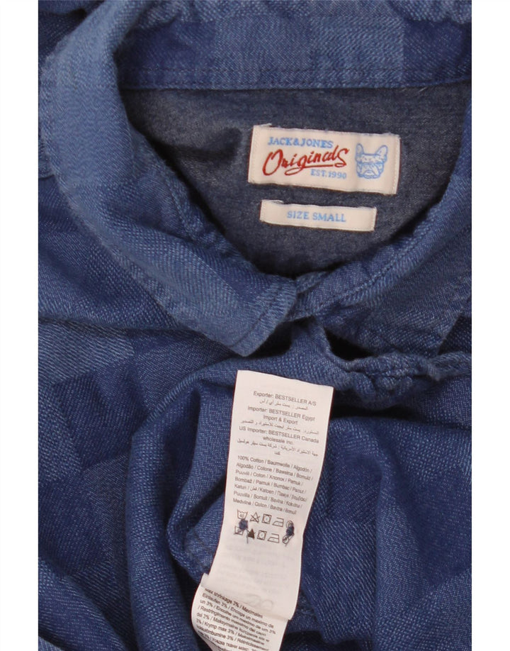 Jack & Jones herreskjorte lille blå Gingham bomuld