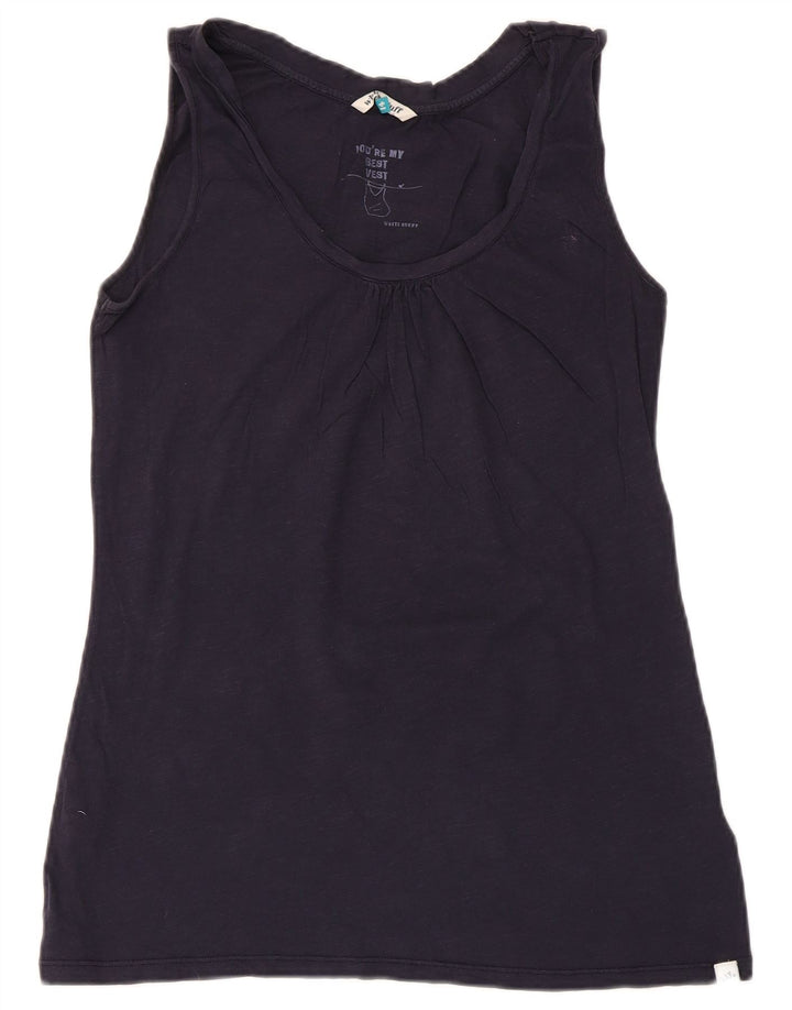 White Stuff Womens Vest Top UK 14 Medium Navy Blue Cotton