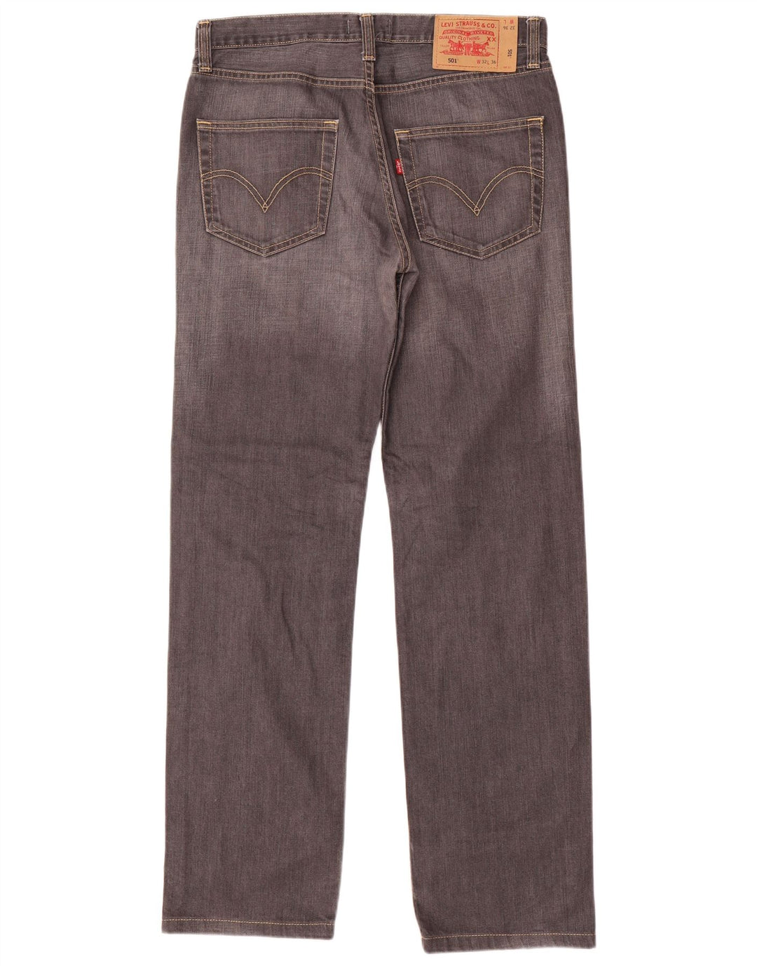 Levi's Herre 501 Straight Jeans W32 L32 Grå Bomuld