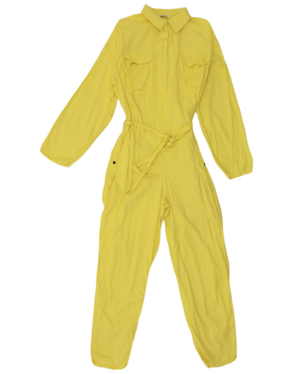 Benetton Dame Langærmet Jumpsuit UK 14 Large W32 L28 Gul
