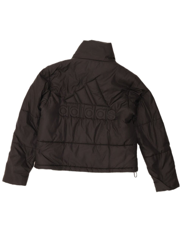 Adidas Dame Grafisk Oversized Polstret Jakke UK 4/6 XS Sort Polyester