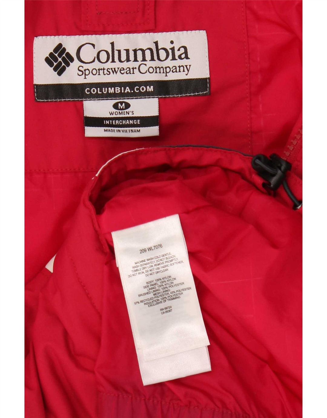 Columbia Womens Omni-Tech Skijakke med hætte UK 12 Medium Red Colourblock