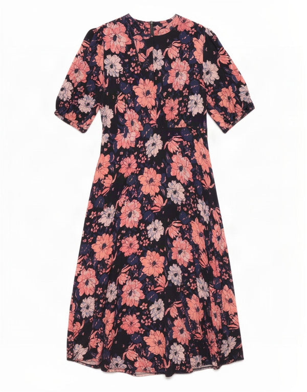 Marks & Spencer Womens Maxi Dress UK 14 Medium Navy Blue Floral