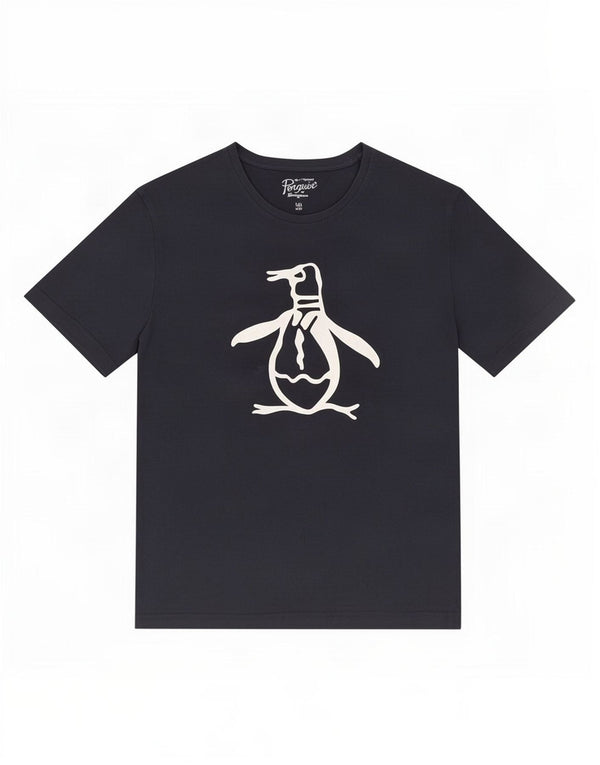 Penguin Herre grafisk T-shirt Top Stor marineblå bomuld