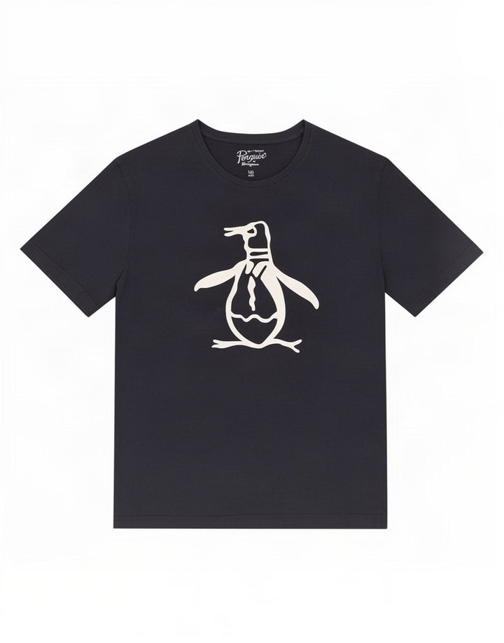 Penguin Herre grafisk T-shirt Top Stor marineblå bomuld